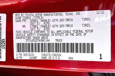 2022 Toyota Tundra SR5
