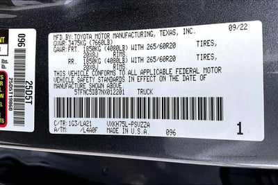2022 Toyota Tundra Hybrid Platinum