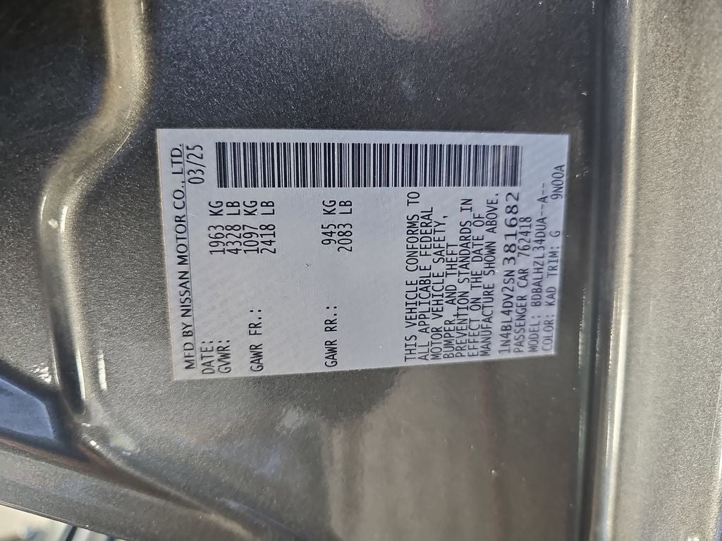 2025 Nissan Altima 2.5 SV