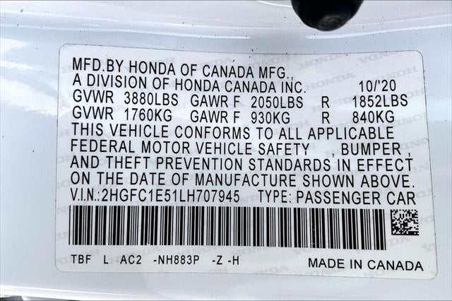 2020 Honda Civic Si