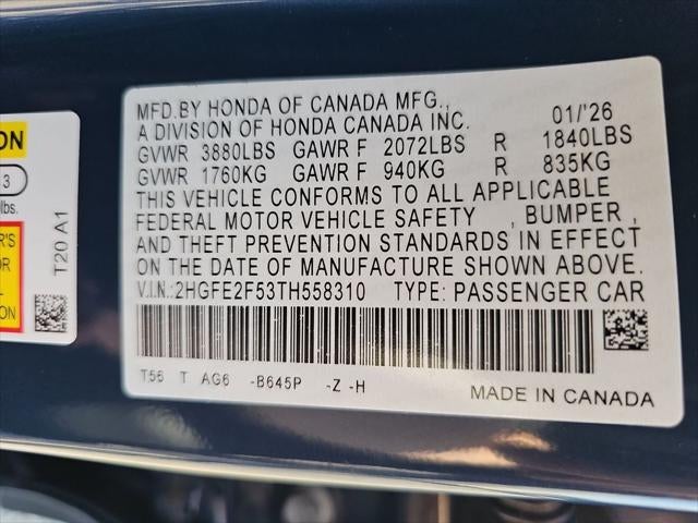2026 Honda Civic Sport