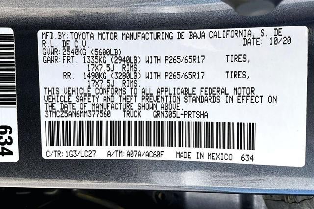 2021 Toyota TACOMA TRD SPORT TRD Sport V6