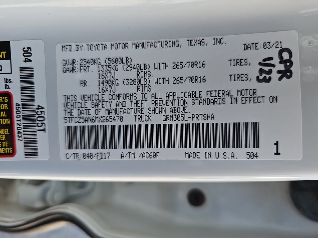 2021 Toyota Tacoma TRD Off-Road V6