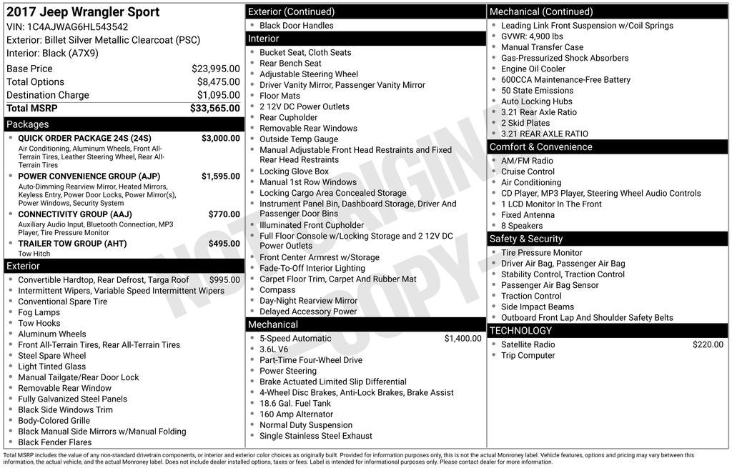 2017 Jeep Wrangler Sport 4x4