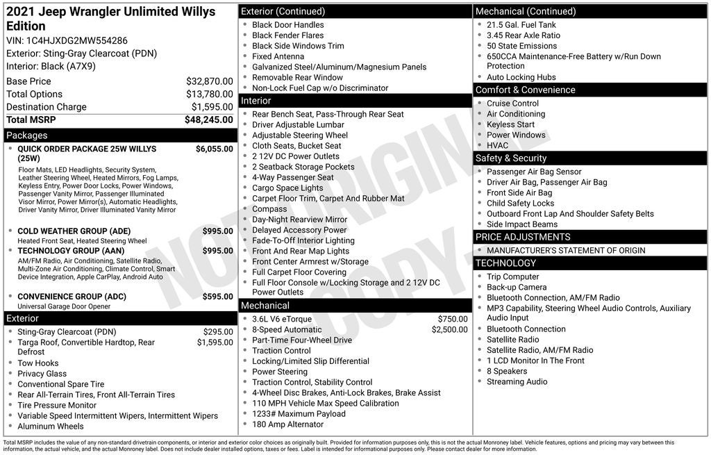 2021 Jeep Wrangler Unlimited Willys 4x4
