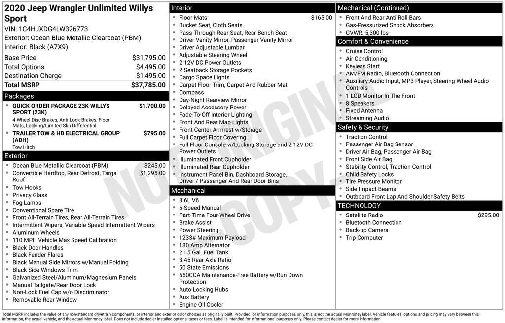 2020 Jeep Wrangler Unlimited Willys Sport 4x4
