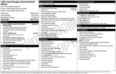 2020 Jeep Wrangler Unlimited North Edition 4x4