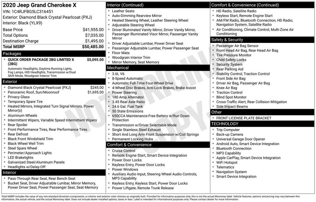 2020 Jeep Grand Cherokee Limited X 4x4