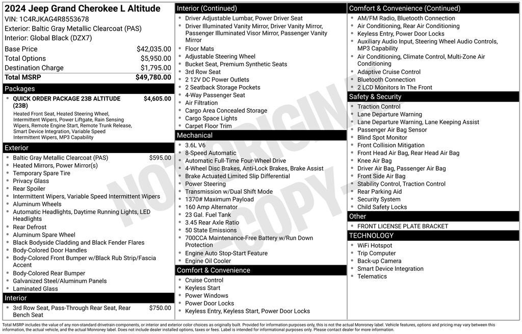 2024 Jeep Grand Cherokee L Altitude 4x4
