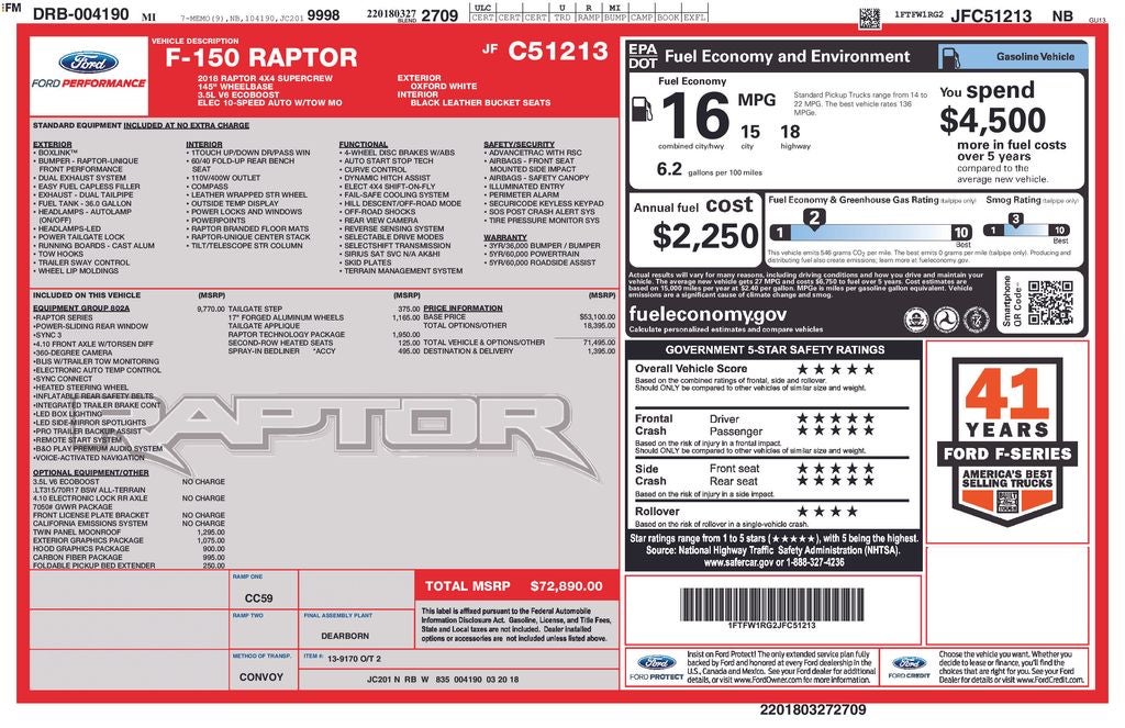 2018 Ford F-150 Raptor