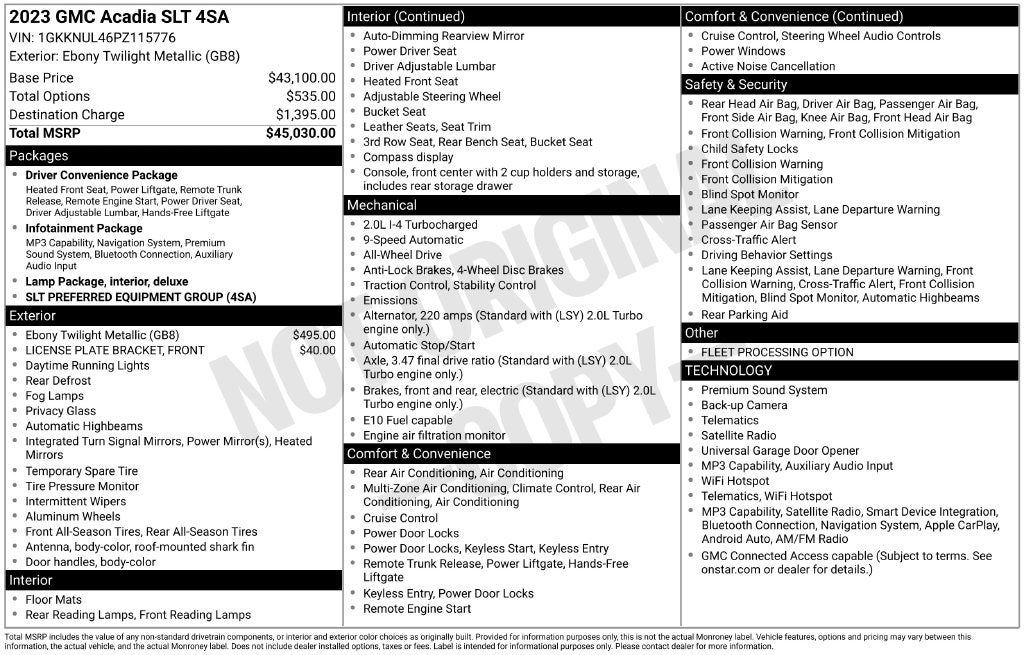 2023 GMC Acadia AWD SLT