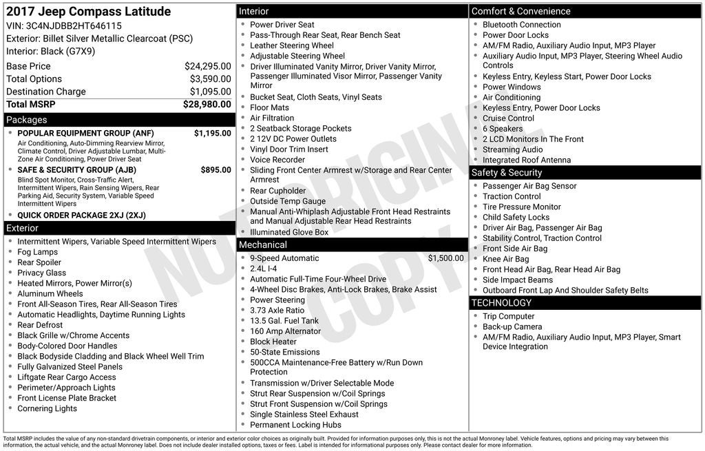 2017 Jeep New Compass Latitude 4x4
