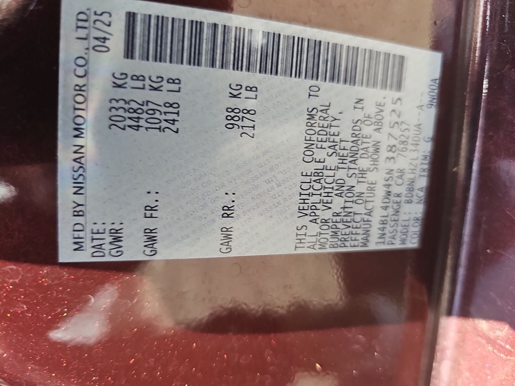 2025 Nissan Altima 2.5 SV