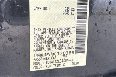 2019 Nissan Altima 2.5 SL