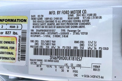 2020 Ford Fusion SE