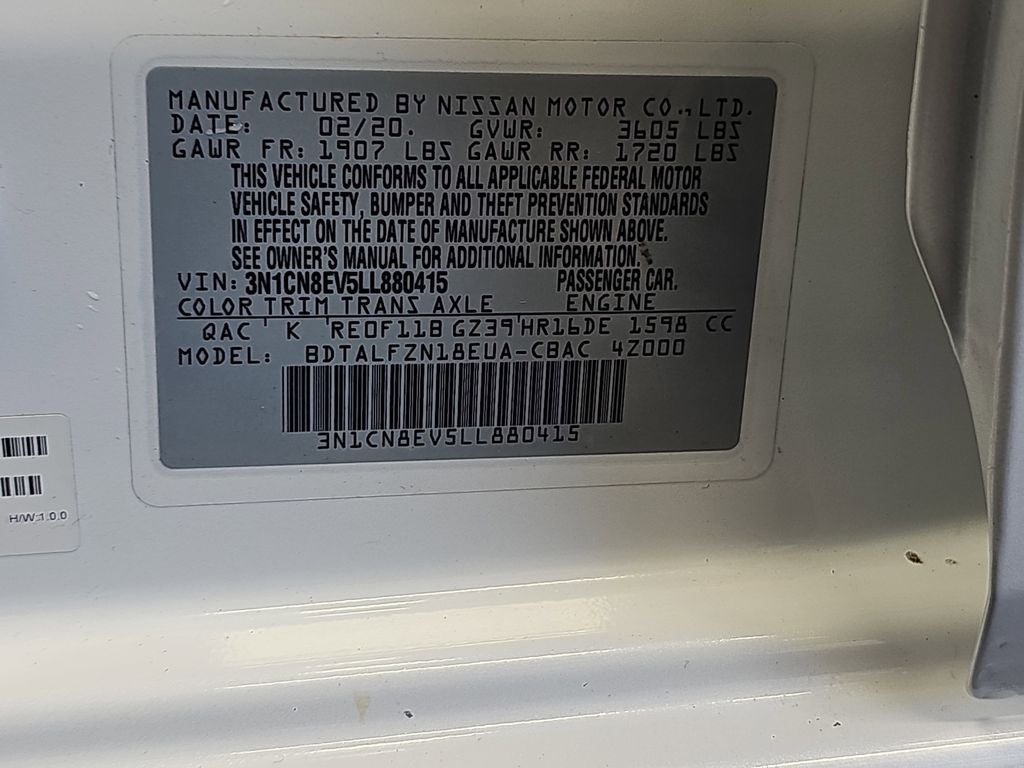 2020 Nissan Versa 1.6 SV