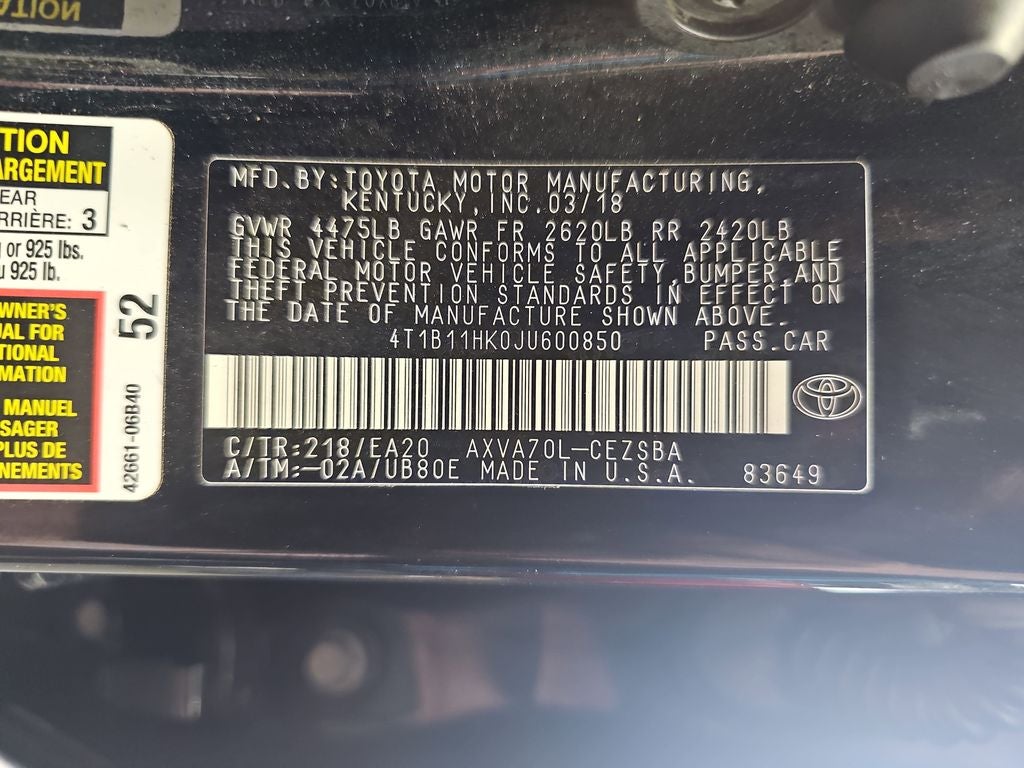 2018 Toyota Camry SE